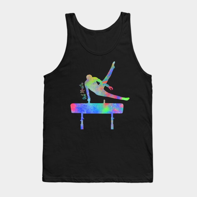 Male Gymnast Silhouette Art - Pommel Horse Tank Top by Art Nastix Designs